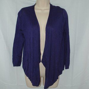 Royal Purple Sz Small Casual or Dress Stretchy Lightweight Open Wrap Sweater